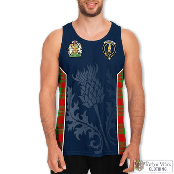 Callander Modern Tartan Men's Tanks Top with Family Crest and Scottish Thistle Vibes Sport Style