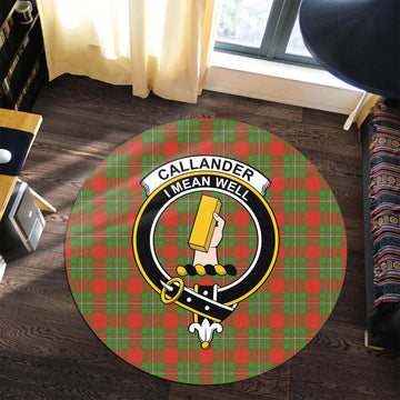 Callander Tartan Round Rug with Family Crest Premium Round Rug - Tartan Vibes Clothing