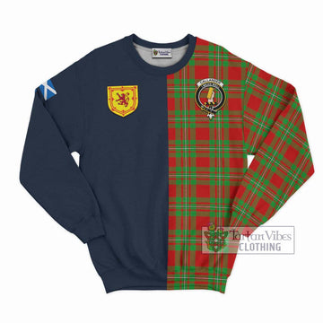 Callander Tartan Sweatshirt Alba with Scottish Lion Royal Arm Half Style Unisex - Tartan Vibes Clothing