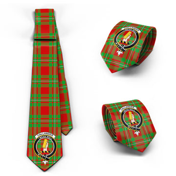 Callander Tartan Classic Necktie with Family Crest Necktie One Size - Tartan Vibes Clothing
