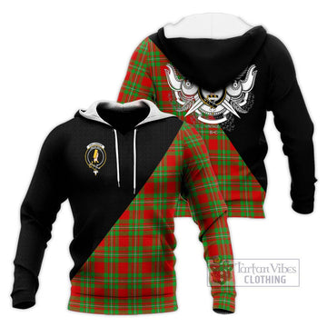 Callander Tartan Knitted Hoodie with Family Crest and Military Logo Style Unisex Knitted Pullover Hoodie - Tartan Vibes Clothing