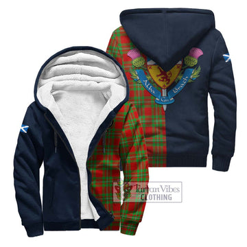 Callander Tartan Sherpa Hoodie Alba with Scottish Lion Royal Arm Half Style Unisex S - Tartan Vibes Clothing
