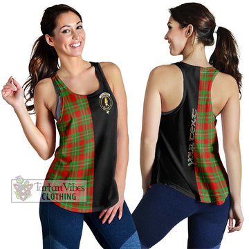 Callander Tartan Women's Racerback Tanks with Family Crest and Half Of Me Style