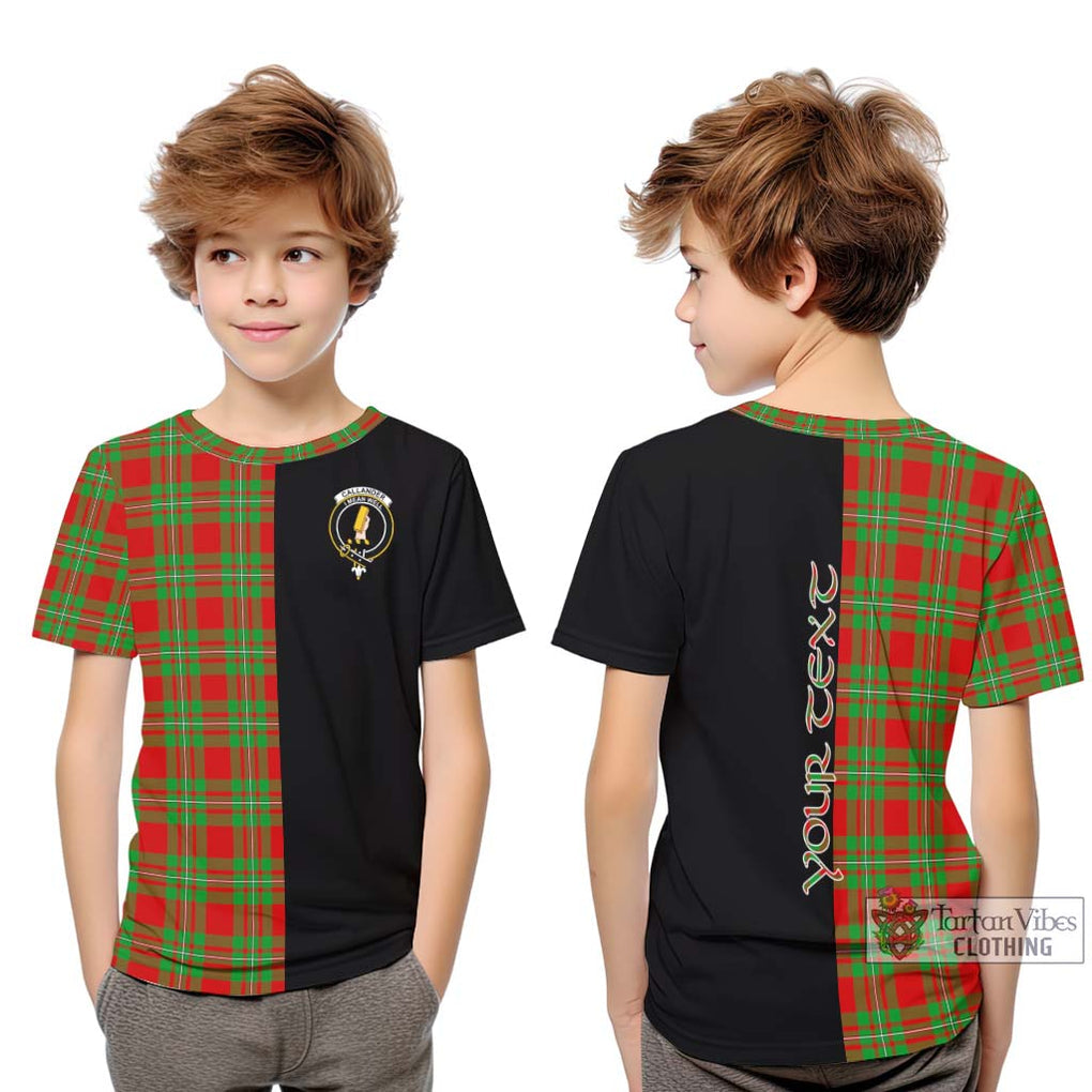 Callander Tartan Kid T-Shirt with Family Crest and Half Of Me Style Youth XL Size14 - Tartan Vibes Clothing