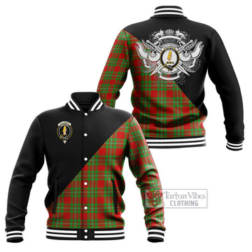 Callander Tartan Baseball Jacket with Family Crest and Military Logo Style Unisex - Tartan Vibes Clothing