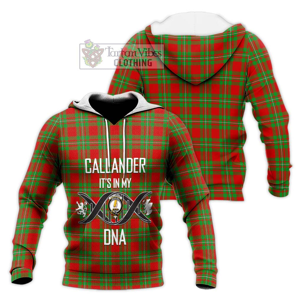 Callander Tartan Knitted Hoodie with Family Crest DNA In Me Style Unisex Knitted Pullover Hoodie - Tartan Vibes Clothing