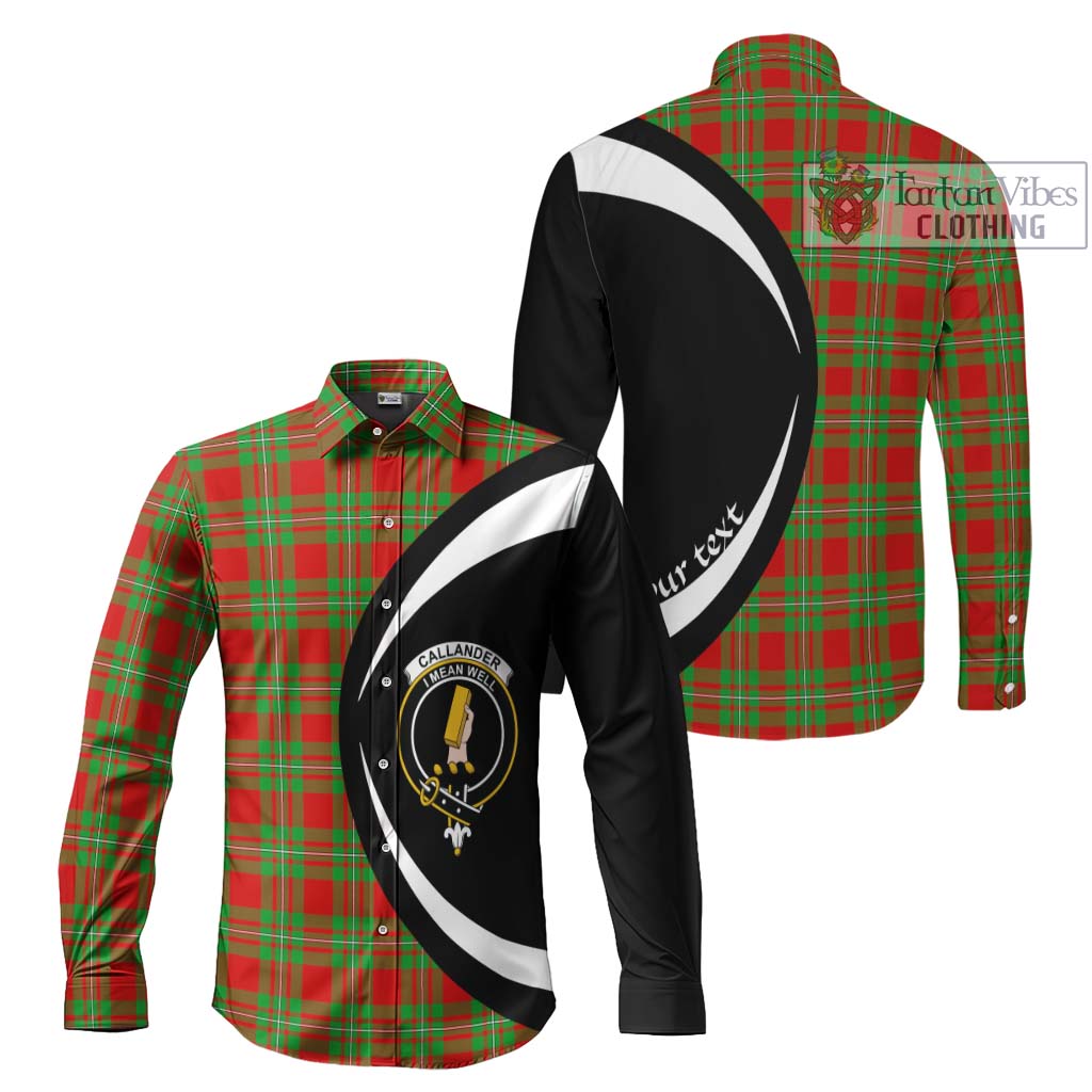 Callander Tartan Long Sleeve Button Up with Family Crest Circle Style Men's Shirt S - Tartan Vibes Clothing