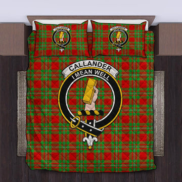 Callander Tartan Quilt Bed Set with Family Crest King - Tartan Vibes Clothing