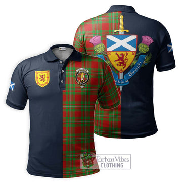 Callander Tartan Polo Shirt Alba with Scottish Lion Royal Arm Half Style Kid - Tartan Vibes Clothing