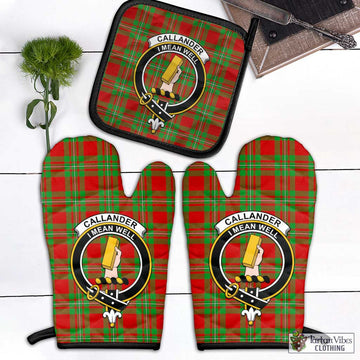 Callander Tartan Combo Oven Mitt & Pot-Holder with Family Crest - Tartan Vibes Clothing