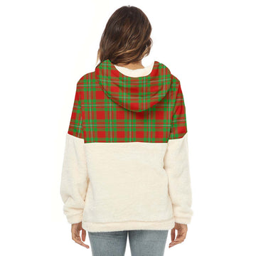Callander Tartan Half Style Women's Borg Fleece Hoodie with Half Zip - Tartan Vibes Clothing