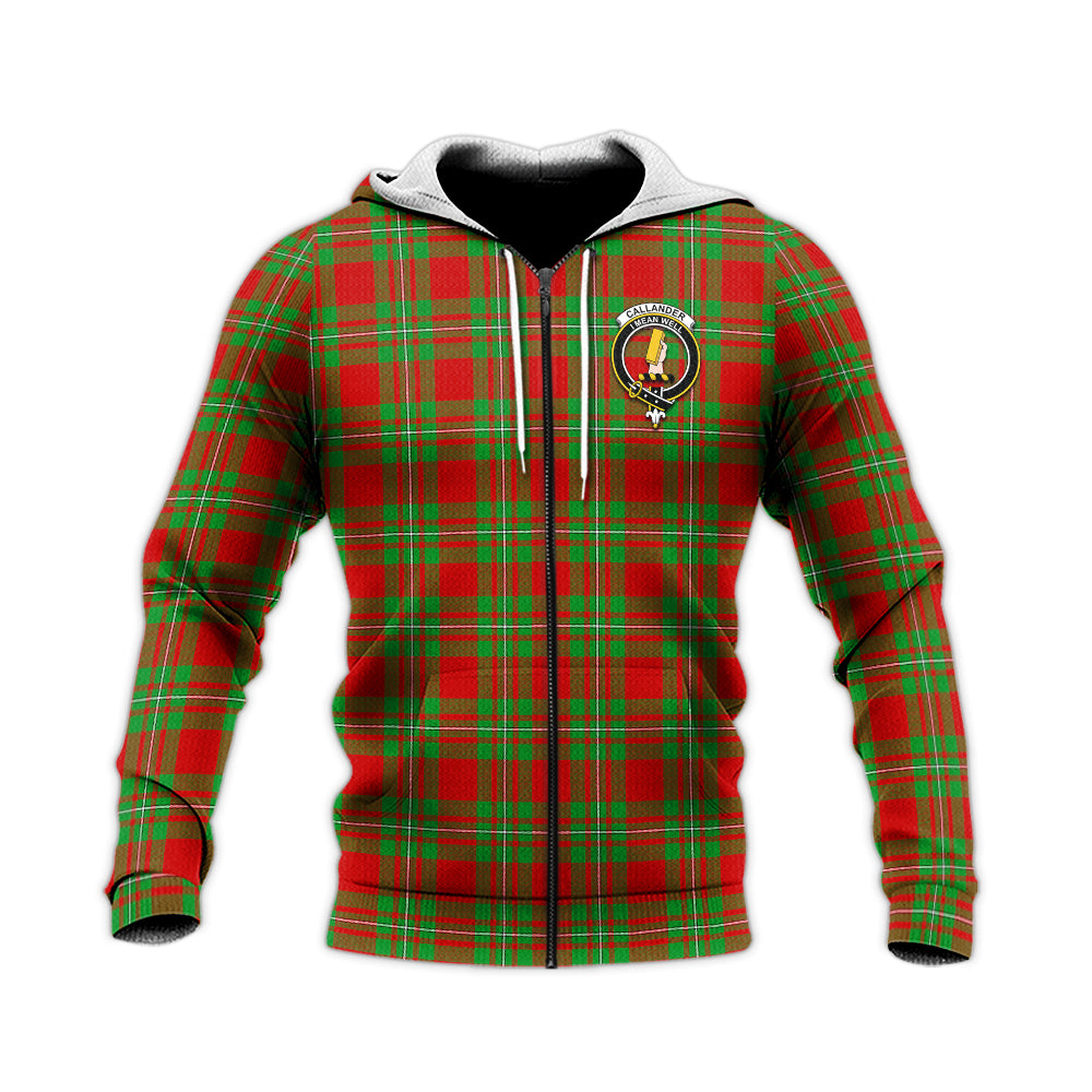 Callander Tartan Knitted Hoodie with Family Crest Unisex Knitted Zip Hoodie - Tartan Vibes Clothing