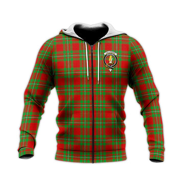 Callander Modern Tartan Knitted Hoodie with Family Crest