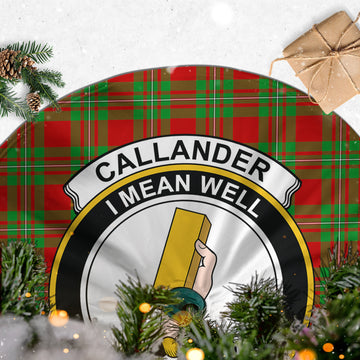 Callander Modern Tartan Christmas Tree Skirt with Family Crest