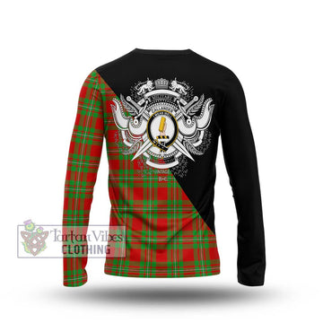 Callander Tartan Long Sleeve T-Shirt with Family Crest and Military Logo Style - Tartan Vibes Clothing