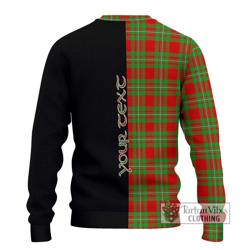 Callander Tartan Knitted Sweater with Family Crest and Half Of Me Style - Tartanvibesclothing Shop