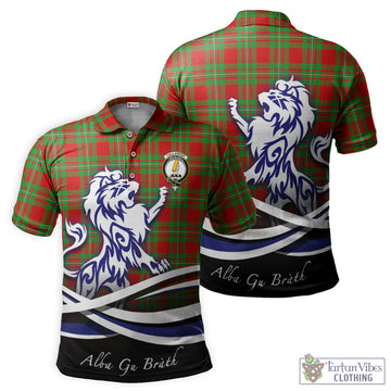 Callander Modern Tartan Polo Shirt with Alba Gu Brath Regal Lion Emblem