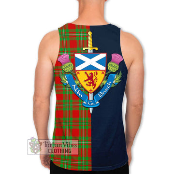 Callander Tartan Men's Tank Top Alba with Scottish Lion Royal Arm Half Style - Tartan Vibes Clothing