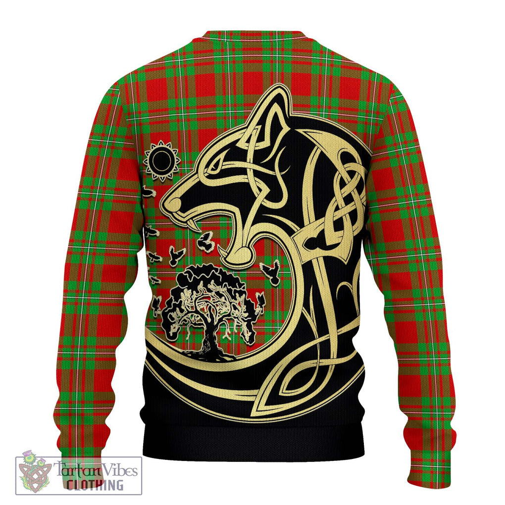 Callander Tartan Ugly Sweater with Family Crest Celtic Wolf Style - Tartan Vibes Clothing