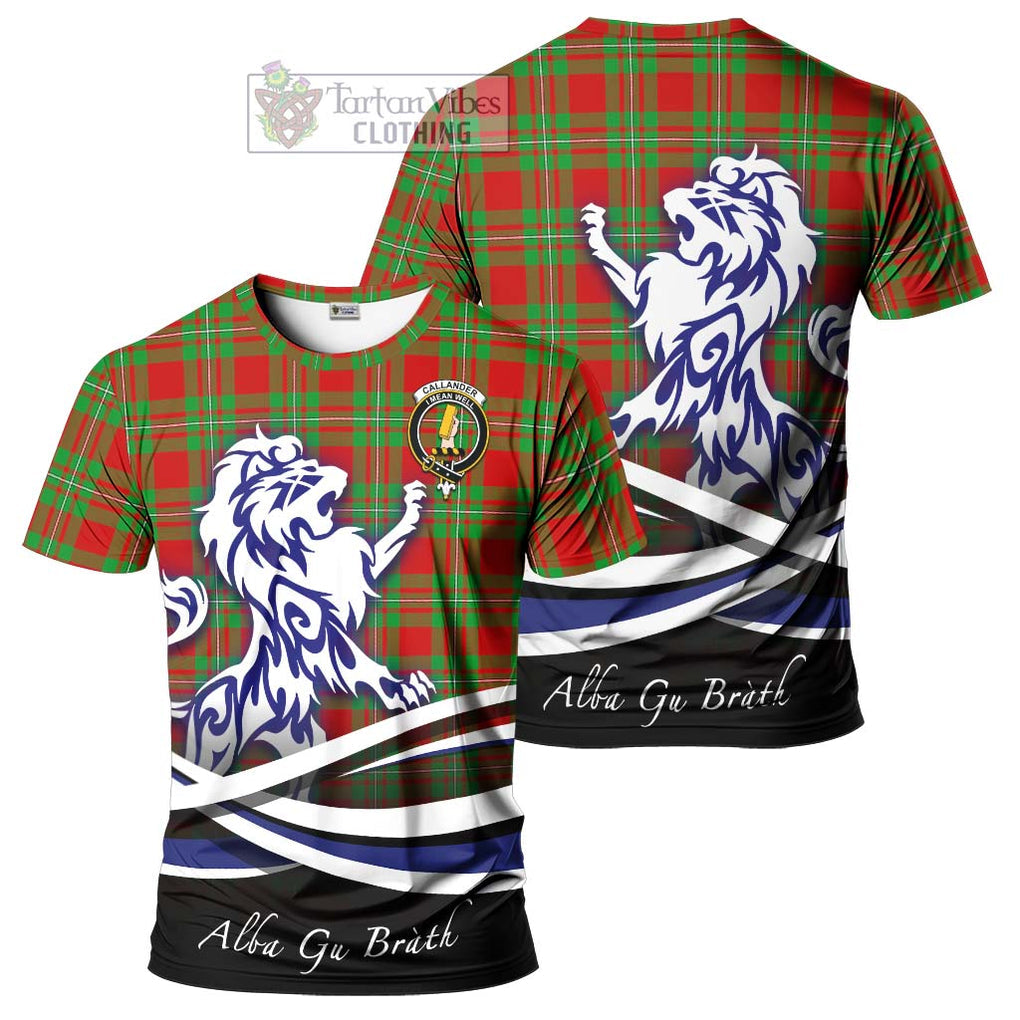 Callander Tartan Cotton T-shirt with Alba Gu Brath Regal Lion Emblem Women's Shirt - Tartan Vibes Clothing