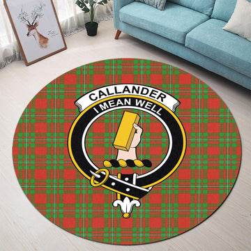 Callander Tartan Round Rug with Family Crest - Tartan Vibes Clothing
