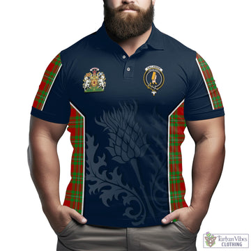 Callander Modern Tartan Men's Polo Shirt with Family Crest and Scottish Thistle Vibes Sport Style
