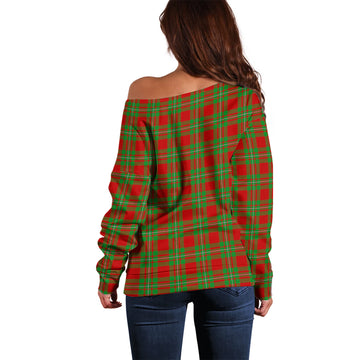 Callander Tartan Off Shoulder Women Sweater with Family Crest - Tartan Vibes Clothing