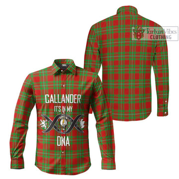 Callander Tartan Long Sleeve Button Shirt with Family Crest DNA In Me Style Men's Shirt - Tartanvibesclothing Shop