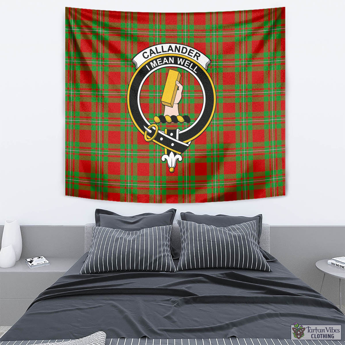 Callander Tartan Tapestry Wall Hanging and Home Decor for Room with Family Crest - Tartan Vibes Clothing