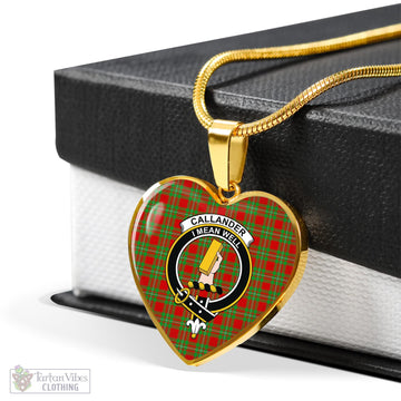 Callander Tartan Heart Necklace with Family Crest - Tartan Vibes Clothing
