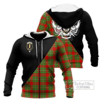 Callander Tartan Knitted Hoodie with Family Crest and Military Logo Style Unisex Knitted Zip Hoodie - Tartan Vibes Clothing