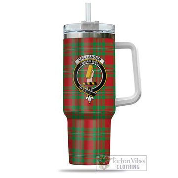 Callander Modern Tartan and Family Crest Tumbler with Handle