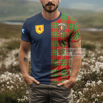 Callander Tartan T-Shirt Alba with Scottish Lion Royal Arm Half Style