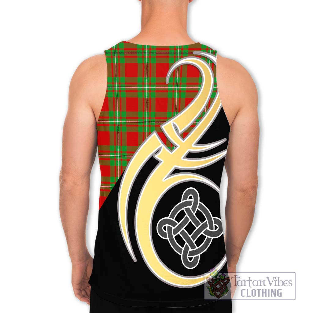 Callander Tartan Men's Tank Top with Family Crest and Celtic Symbol Style - Tartan Vibes Clothing