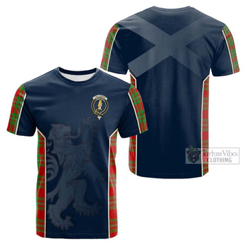 Callander Tartan Cotton T-shirt with Family Crest and Lion Rampant Vibes Sport Style