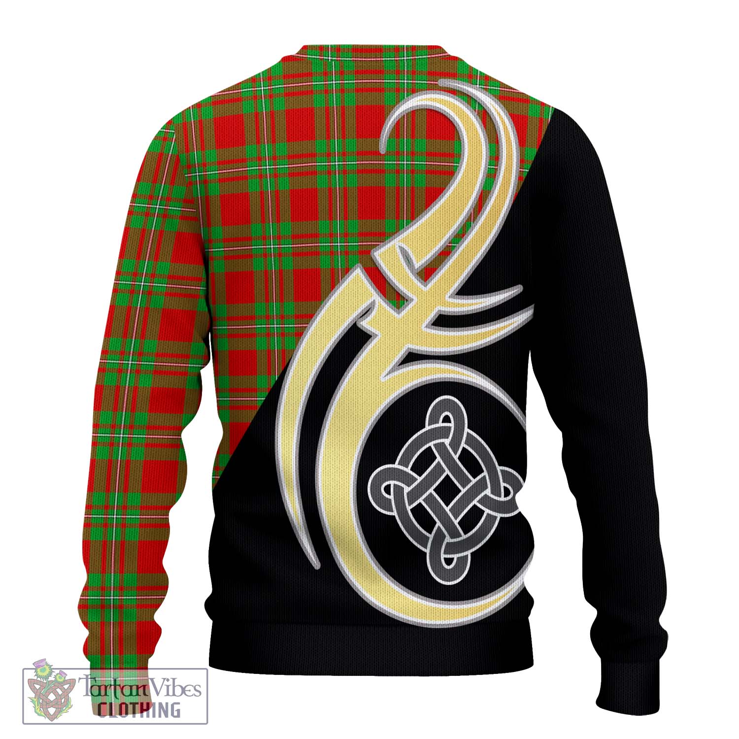Callander Tartan Knitted Sweater with Family Crest and Celtic Symbol Style - Tartan Vibes Clothing