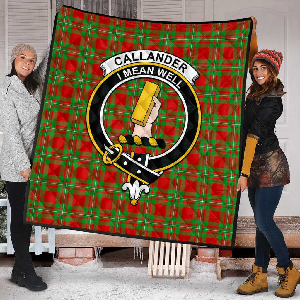 Callander Modern Tartan Quilt with Family Crest - Tartanvibesclothing