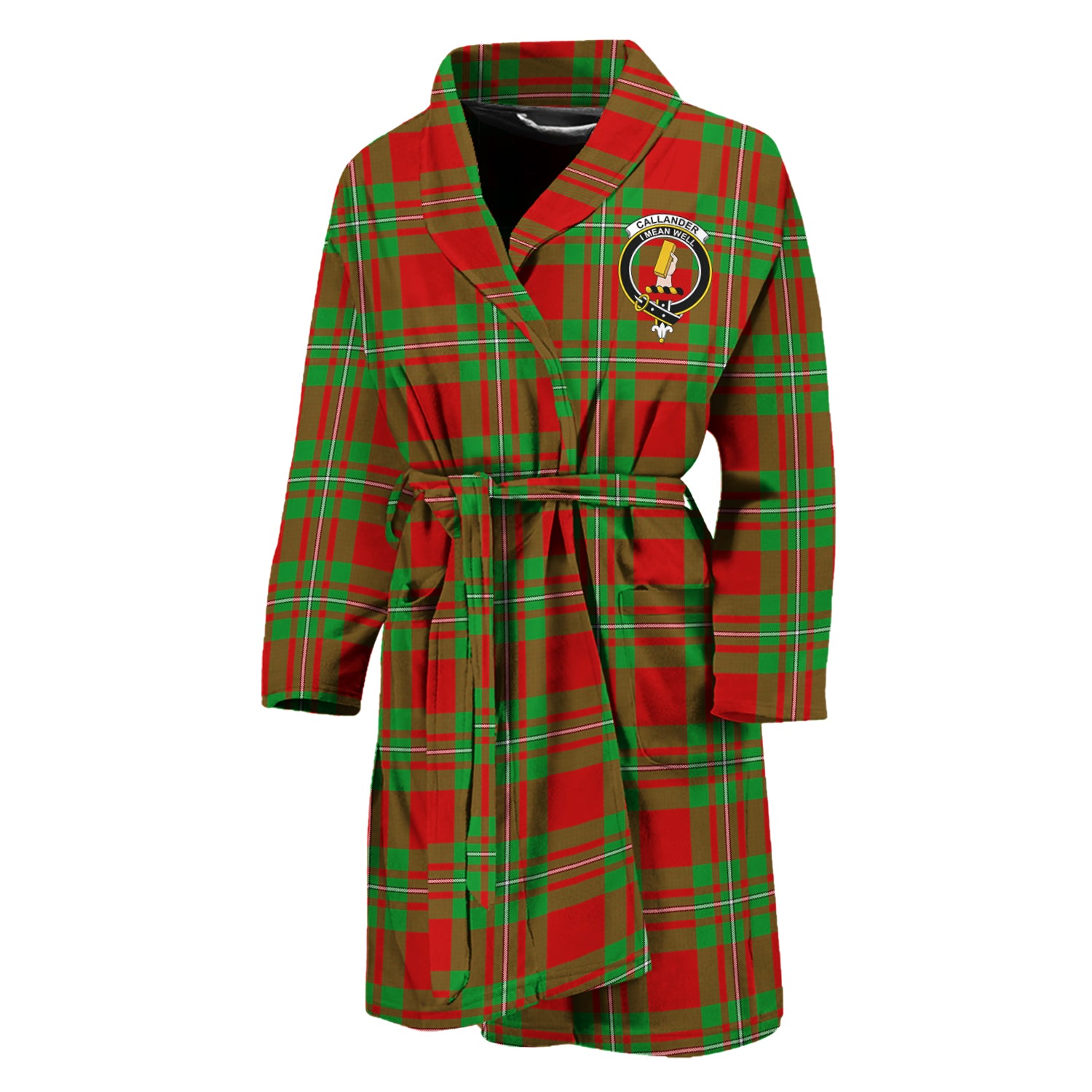 Callander Tartan Bathrobe with Family Crest Unisex M - Tartan Vibes Clothing