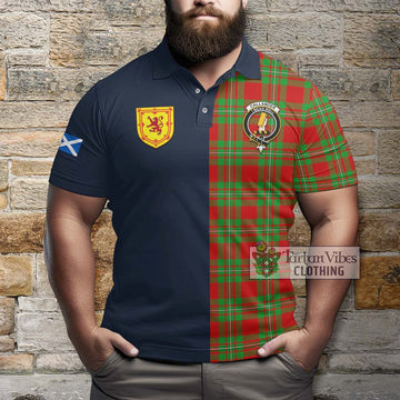 Callander Tartan Polo Shirt Alba with Scottish Lion Royal Arm Half Style - Tartan Vibes Clothing