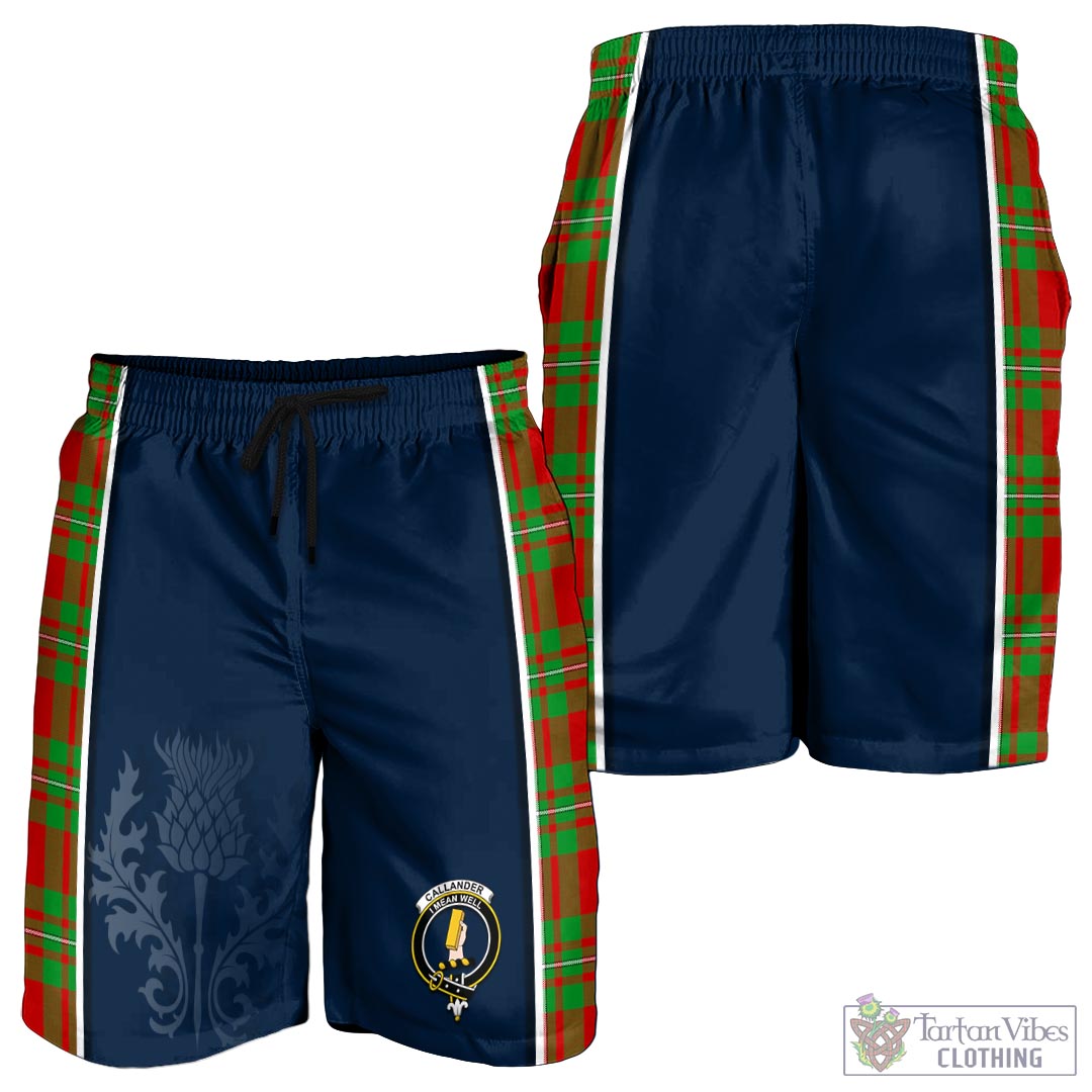 Tartan Vibes Clothing Callander Modern Tartan Men's Shorts with Family Crest and Scottish Thistle Vibes Sport Style