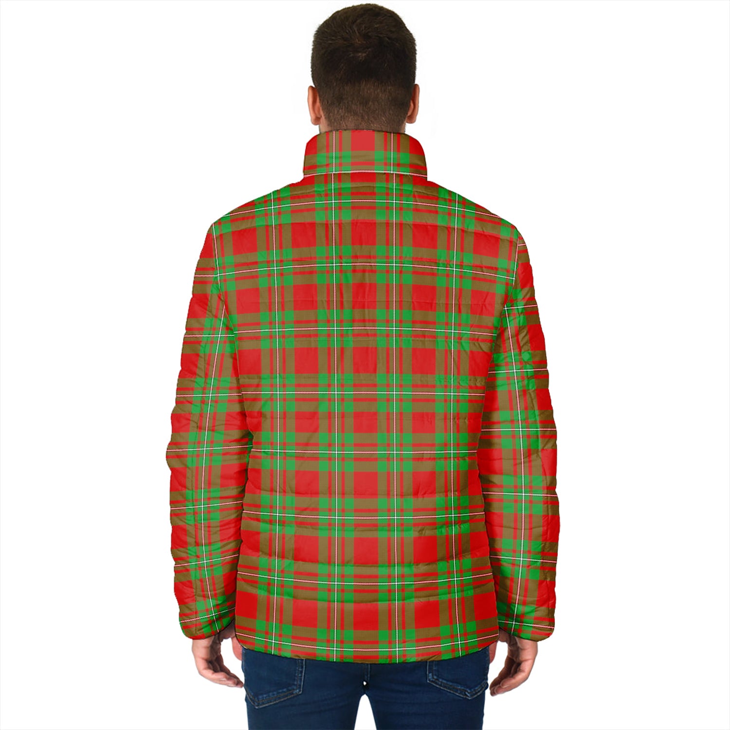 Callander Modern Tartan Padded Jacket with Family Crest - Tartanvibesclothing