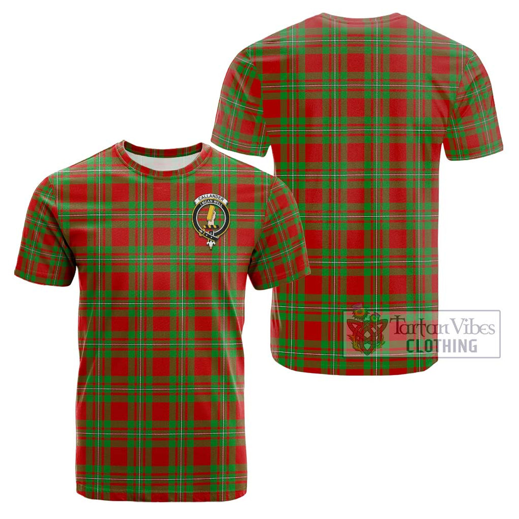 Callander Tartan Cotton T-Shirt with Family Crest - Tartan Vibes Clothing