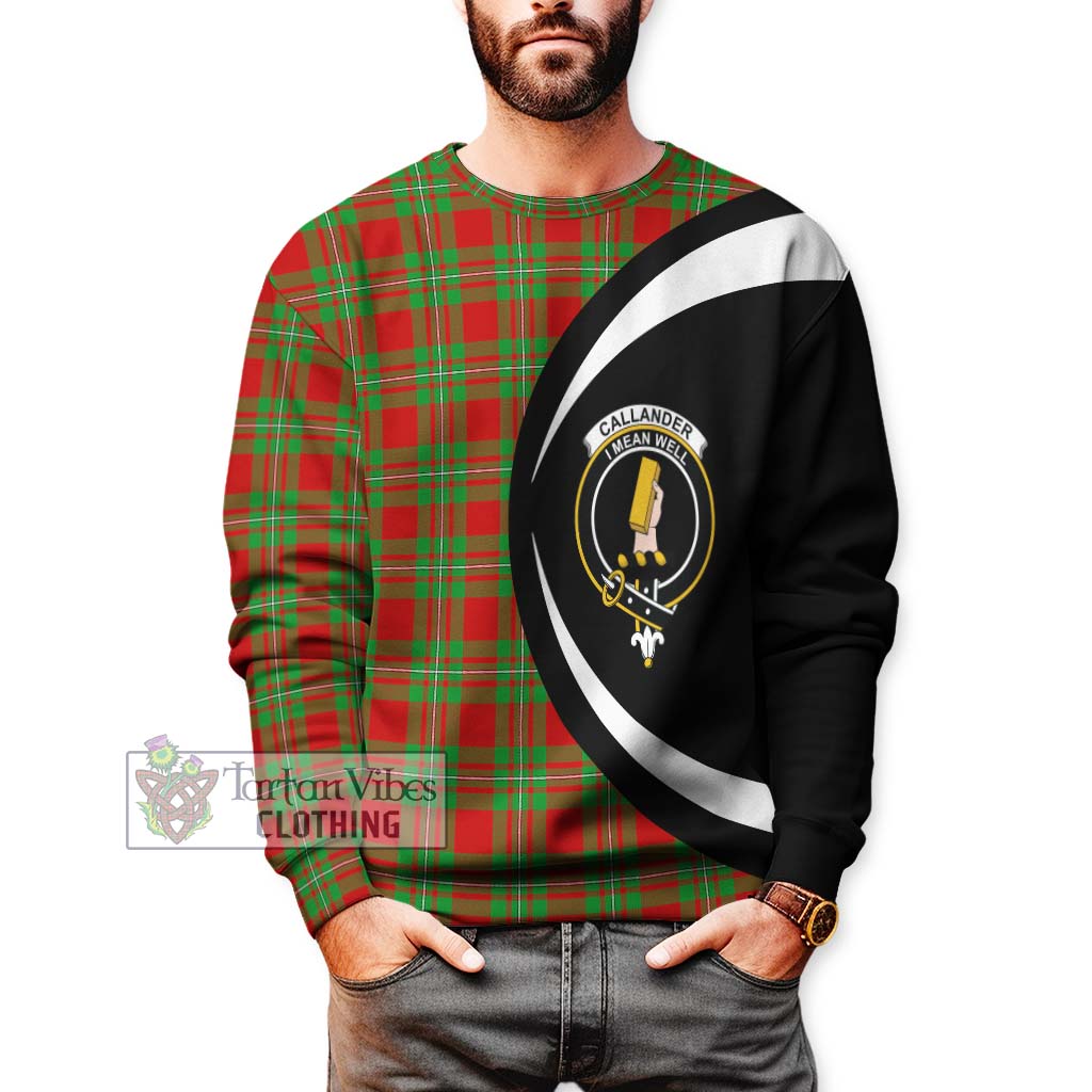 Callander Tartan Sweatshirt with Family Crest Circle Style - Tartan Vibes Clothing