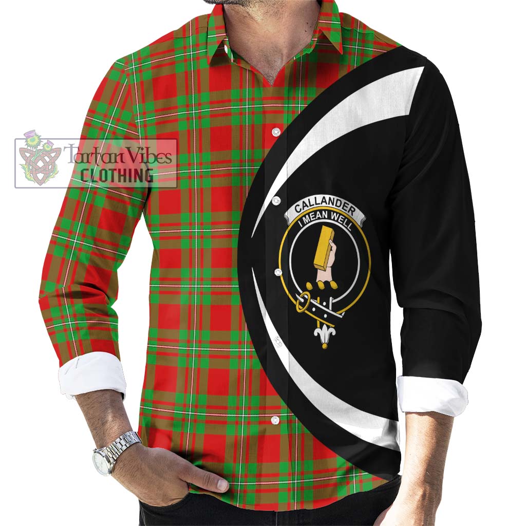 Callander Tartan Long Sleeve Button Up with Family Crest Circle Style - Tartan Vibes Clothing