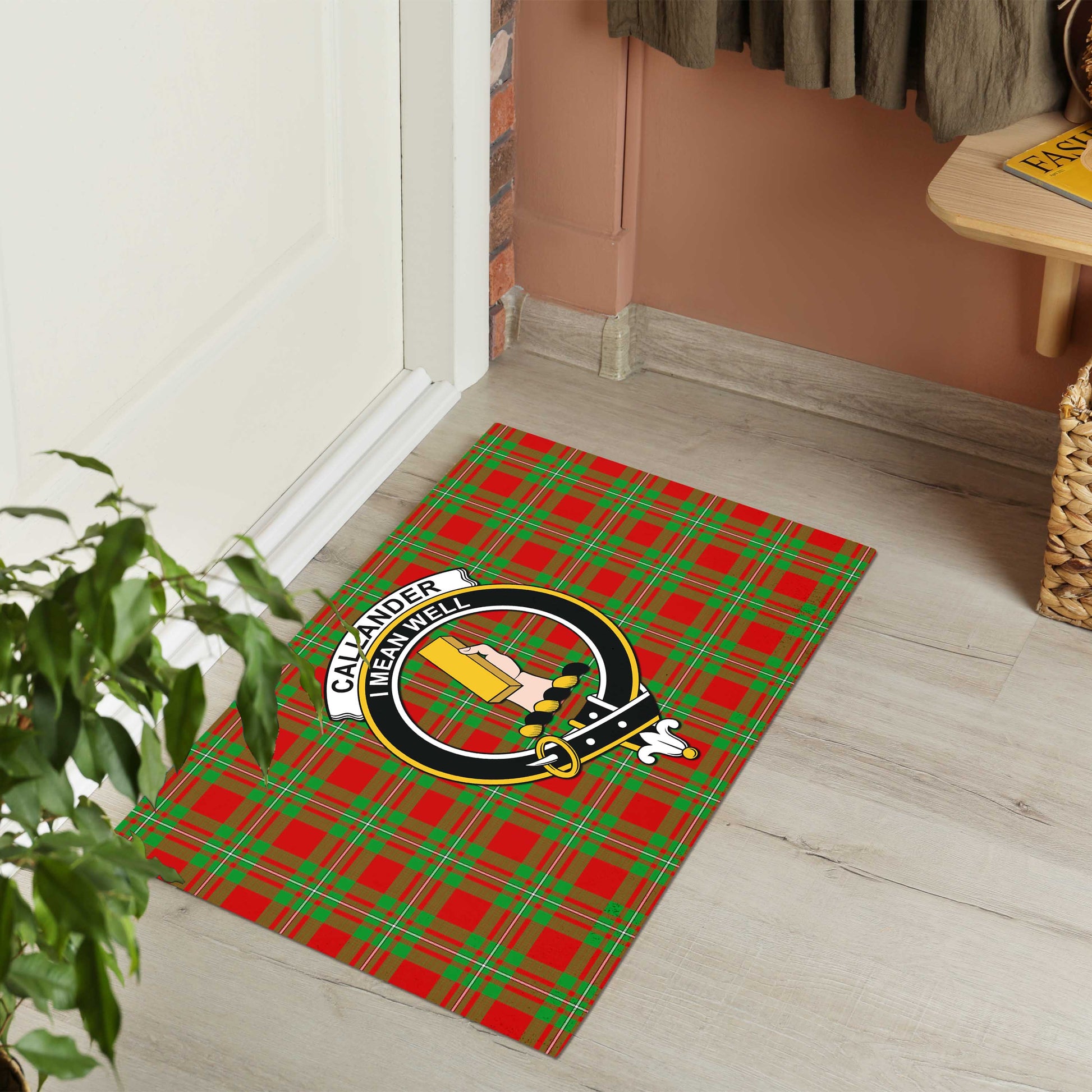 Callander Tartan Rubber Doormat with Family Crest - Tartan Vibes Clothing