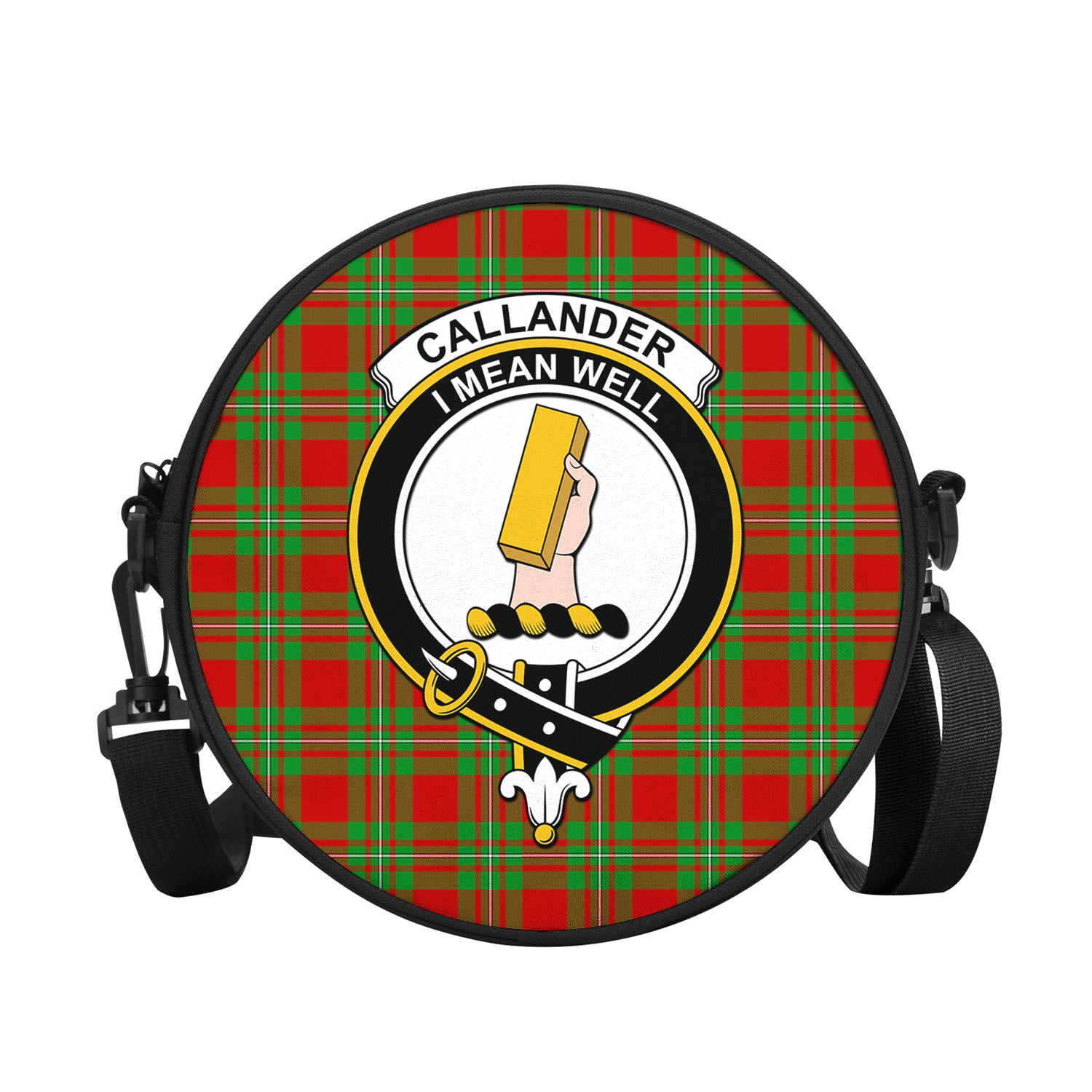 Callander Tartan Round Satchel Bags with Family Crest - Tartan Vibes Clothing