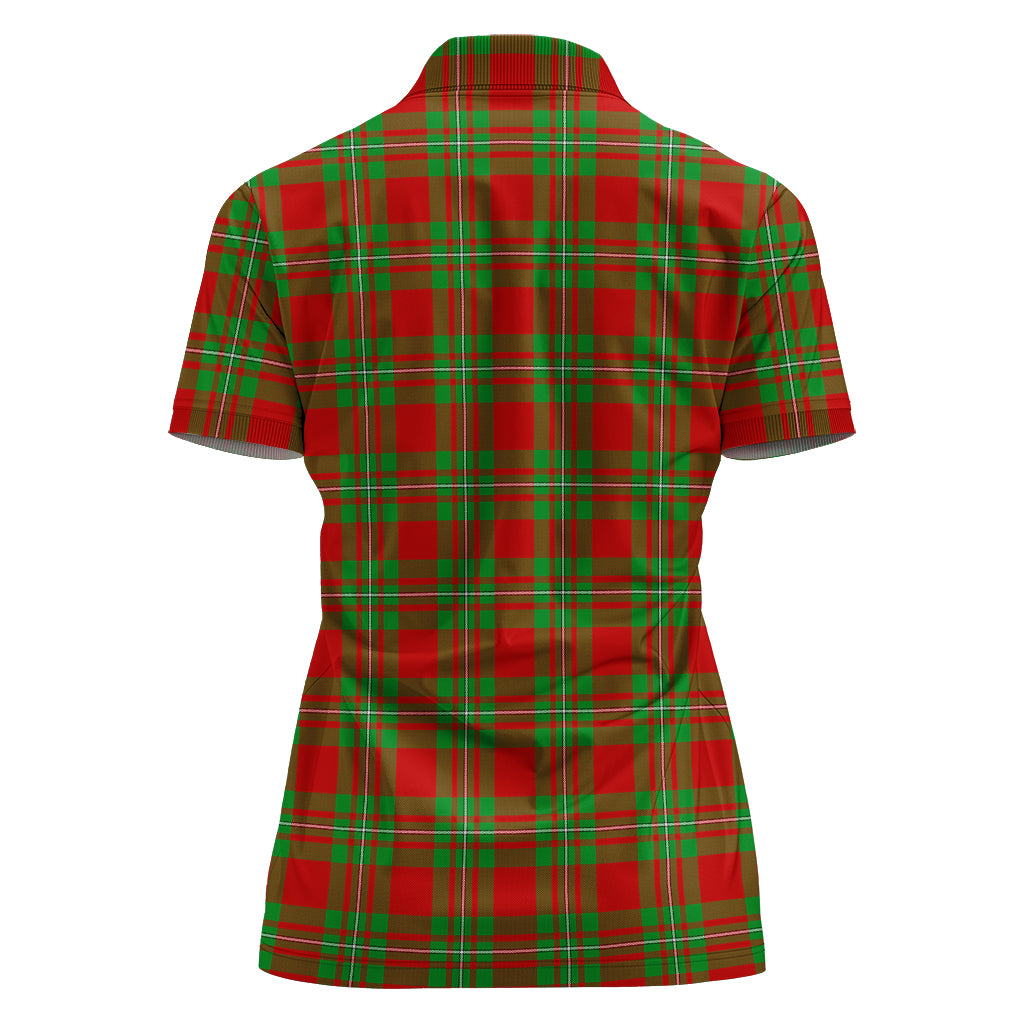 Callander Modern Tartan Polo Shirt with Family Crest For Women