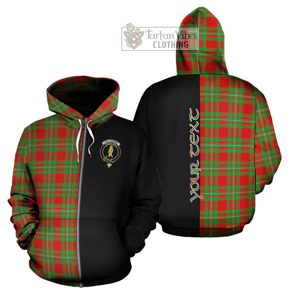 Callander Tartan Hoodie with Family Crest and Half Of Me Style - Tartan Vibes Clothing
