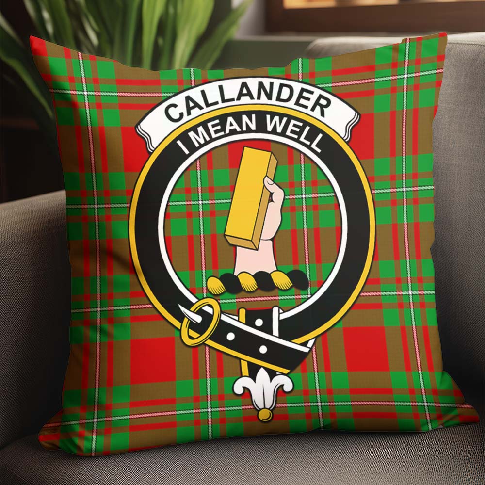 Callander Tartan Pillow Cover with Family Crest - Tartan Vibes Clothing