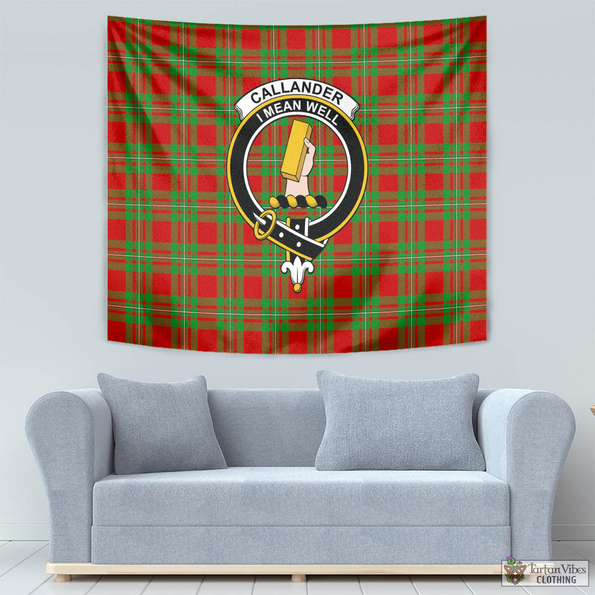 Callander Tartan Tapestry Wall Hanging and Home Decor for Room with Family Crest - Tartan Vibes Clothing